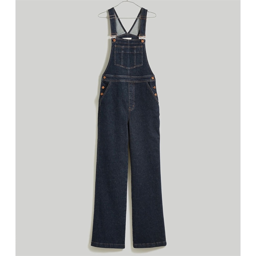 NWT Madewell perfect vintage flare overalls in dark blue wash